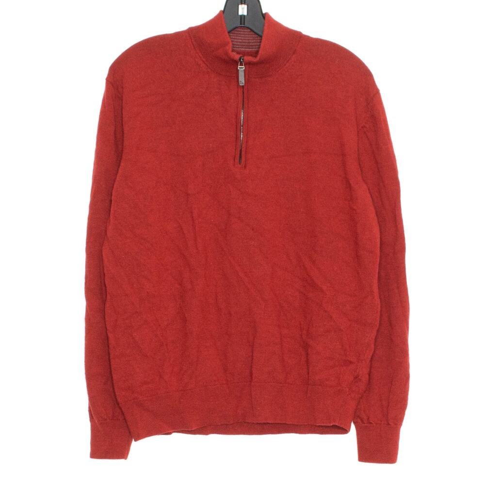 UNTUCKit Mens Sweater Merino Wool 1/4 Zip Long Sleeve Mockneck Size XL LS
